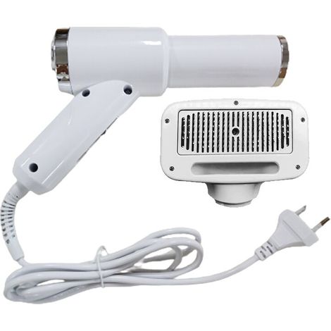 Peigne à air chaud pour animaux de compagnie, 50HZ/60HZ, Puissance maximale 300W, Tension nominale AC110-120V/AC200-230V, Matériau ABS/Acier inoxydable, Blanc (1/5)