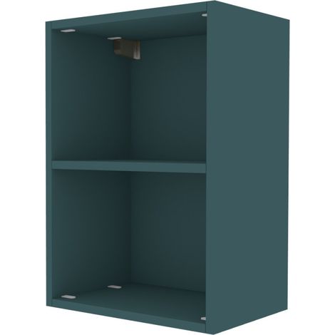 Libreria pensile moderna con schienale - Montaggio rapido cabineo - Verde Petrolio
