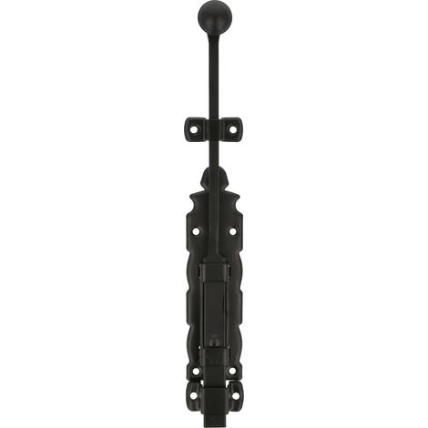 Goupille de Surpose Verrou pour portes et fenêtres Fermeture résistante Acier et Zamak Couleur: Noir 250 x 35 mm Vis non Incluses (1/5)