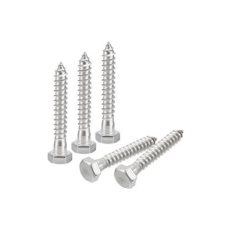Vis Hex Head Lag Screws Boulons, 15Pcs 5/16" x 2" 304 Acier Inoxydable Partiellement Fileté Vis à Bois (1/5)