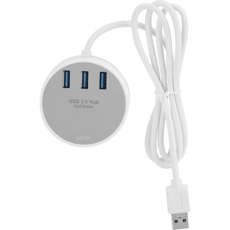 Hub USB 3.0 Toivize Blanc Compact 3 Ports + Lecteur Cartes SD/TF, ABS, Plug-and-Play, Transfert Rapide 5Gbps pour PC Portable (1/5)