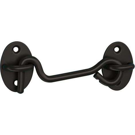 ganchos de acero inoxidable para puertas y pestillos de cabina - Negro (1/3)