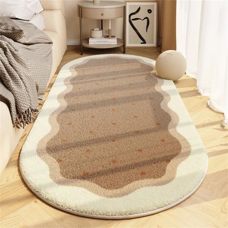 Tapis Doux - Tapis Shaggy Oval - Non Glissant - Pour Chambre À Coucher Salon Chambre D Enfant - 40 x 120 cm - Polyester (1/4)