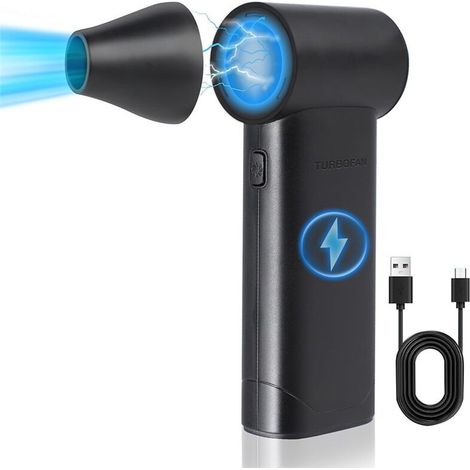 Plumero de aire eléctrico - Plumero de aire comprimido de 180.000 RPM, soplador de 3 velocidades, soplador de chorro seco reutilizable, para PC