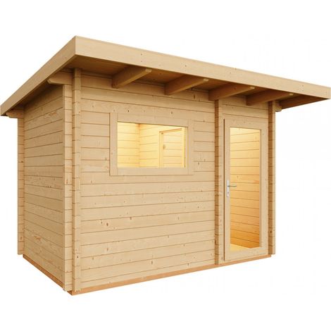 Infraworld Gartensauna Terra 2 Außensauna mit Vorraum Saunahaus 341 x 230 cm (1/5)