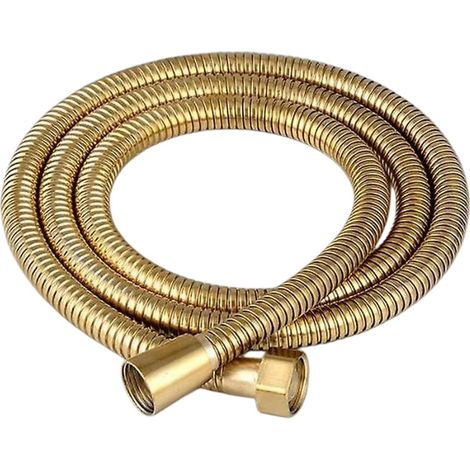 Flexible de douche de 1,5 m en acier inoxydable doré avec raccords en laiton, flexible anti-torsion pour douchette à main, raccord IPS 1/2 pouce (1/4)
