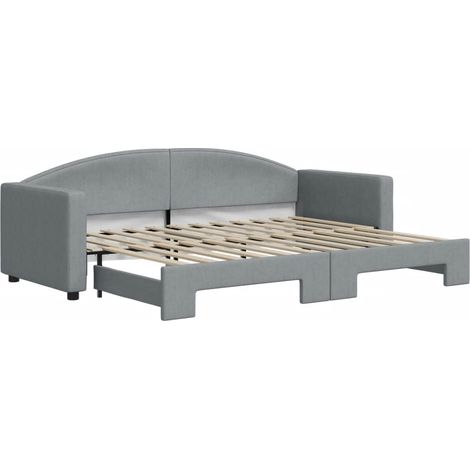 Maison Exclusive - Tagesbett Ausziehbar Hellgrau 80x200 cm Stoff