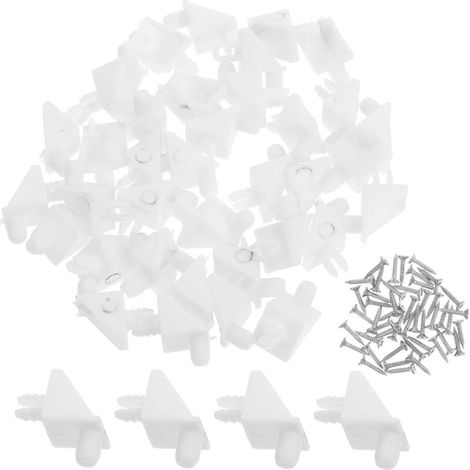 30 Pièces Lot de Équerres Angle pour Meubles Supports Étagère Robustes avec Vis Renforts pour Armoires Fixation Stable pour Cuisine et Bibliothèque (1/4)