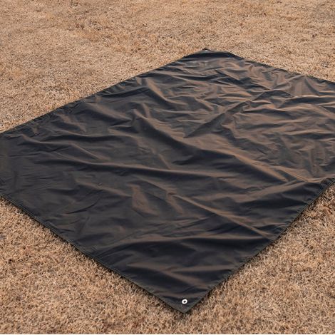 Noir (avec 4 piquets de fixation au sol) 2 m x 2 m Tapis d'extérieur imperméable et résistant à l'humidité, tapis de tente de camping résistant à l'usure, tapis de sol imperméable en tissu Oxford, tap (1/5)