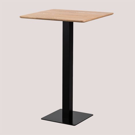 Mesa alta de bar cuadrada en chapa de fresno Espresso SKLUM &x2194&xFE0E 70 cm (1/5)