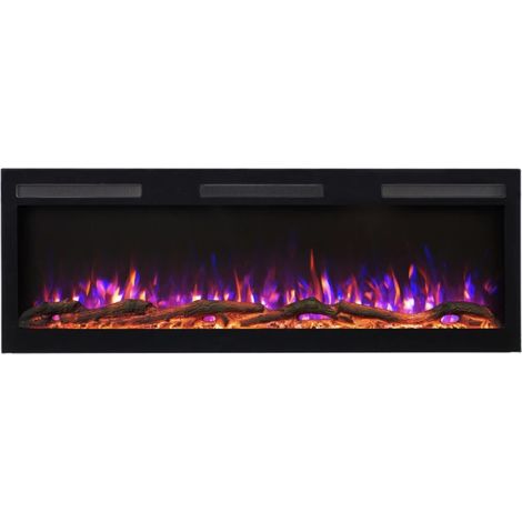 Cheminée électrique encastrable et murale Marjorie 153cm - 1400/1600W (1/5)