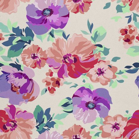 Tela decorativa para exteriores Oxford - Motivo floral en acuarela I DX109 (1/5)