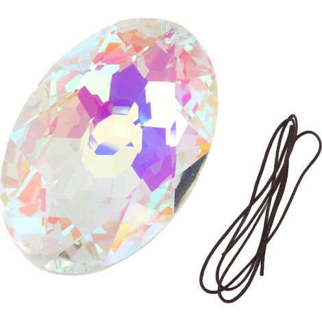 Attrape-soleil en cristal, prisme en cristal poli coloré en forme d'œuf, à suspendre à une fenêtre, accessoire de photographie décoratif (1/5)