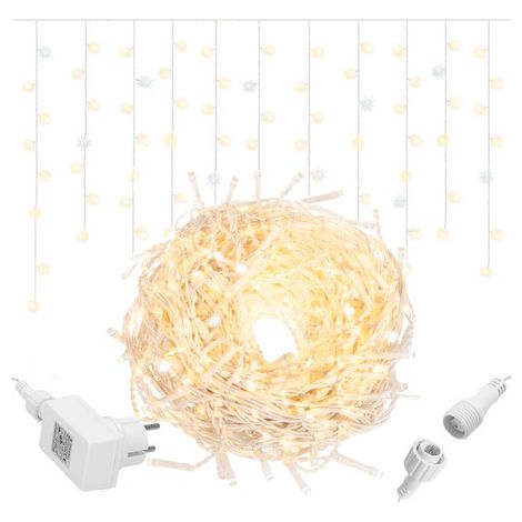 Tenda di luce a led 500 bianco caldo, flash bianco freddo, luci interno-esterno gocce. (1/5)