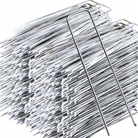 Clavos, anclajes, estacas PARA agrotextiles, agrotextiles, resistentes, galvanizados, 15 cm, 100 piezas (1/5)