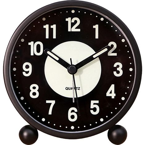 Sveglia luminosa rotonda 10 cm (4 pollici) con sveglia potente per camera da letto