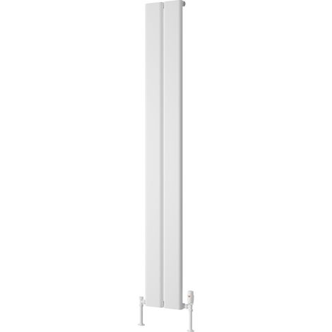 Reina Caldaro Single Vertical Aluminium Radiator 1800mm H x 245mm W - White