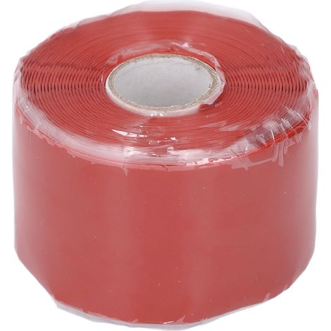 Ruban de réparation en caoutchouc de Silicone, 5m de longueur, 50mm de largeur, 0.8mm d'épaisseur, joint de fuite de tuyau d'eau auto-adhésif rouge (1/5)