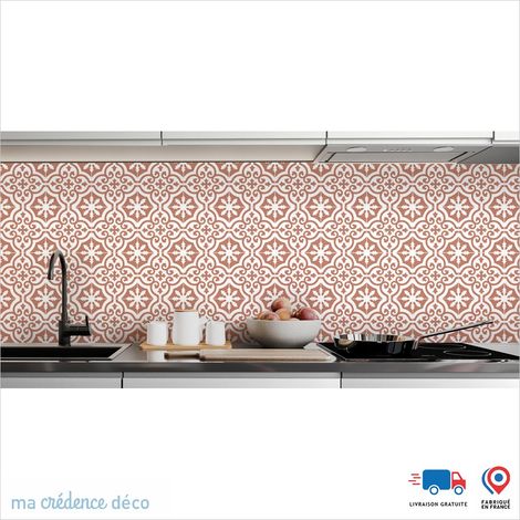 Crédence : Carrelage classique 3 - Couleur Rouge beige - Alu composite - 120 - 60 (1/3)
