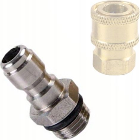 Adattatore per Montaggio Schiumogeno GZ 1/4" su Attacco Rapido 1/4" – Alluminio Resistente, Pressione Fino a 160 Bar, Temperatura Fino a 60°C