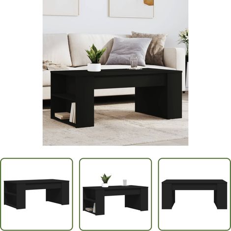 Wohnzimmer Tisch - Couchtisch Schwarz 102x55x42 cm Holzwerkstoff (1/5)