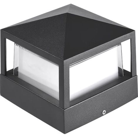 Lampe de Poteau Lampe Pilier Portail Lampe D'exterieur lumiere colonne lampe Villa IP65 etanche Aluminium jardin paysage pelouse porte cloture entree lumier, Blanc Froid Classe energetique A++ (1/5)