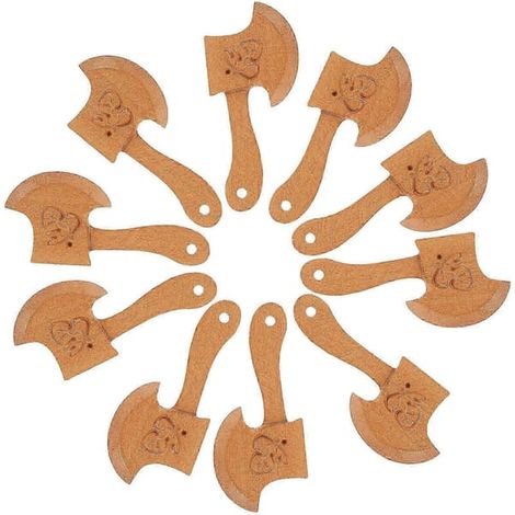 Lot de 10 mini haches en bois décoratives - Cadeau idéal pour enfants - NBB (1/5)
