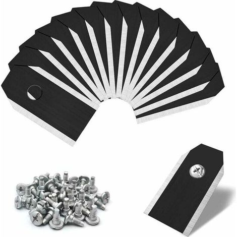 45 Pièces Lames de Couteau en Titane Noir, Lame pour Robot Tondeuse Universel, Lames de Rechange en Titane pour Toutes Les Tondeuses Robotiques Husqvarn Automower Gardena avec 45 Vis