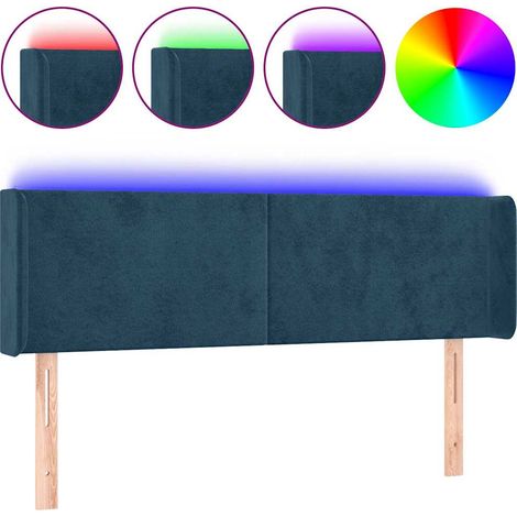 Maison Exclusive - Cabecero con LED de terciopelo azul oscuro 147 (1/5)