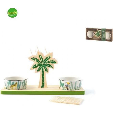Set 2 coppette H&H Caribe con base in legno (1/3)