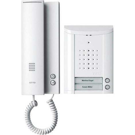 Ritto Drahtgebundenes Gegensprechsystem 2 Wohneinheiten Weiß Wandmontage