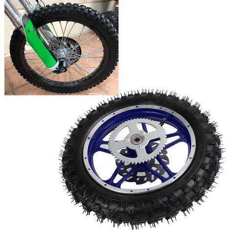 Hinterrad für Mini-Geländewagen, 2,5-10 Zoll, blau, mit Scheibe, Lager und Kettenrad (Lieferung ohne Luft) (Lieferung in Luftpolsterfolie) (Übergewicht) (1/5)