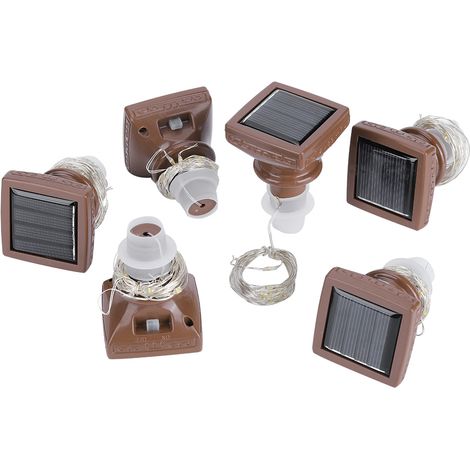 6 Stück 20 LED Solar-Lichterketten, wasserdichte Weinflaschen-Korkenlampen für Hochzeits- und Partydekoration (1/5)