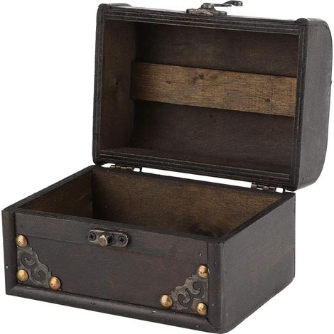 Porte-bijoux vintage en bois fabriqué à la main, boîte de rangement, décoration d'accessoires, pour colliers, bagues, boucles d'oreilles, vitrine (1/5)