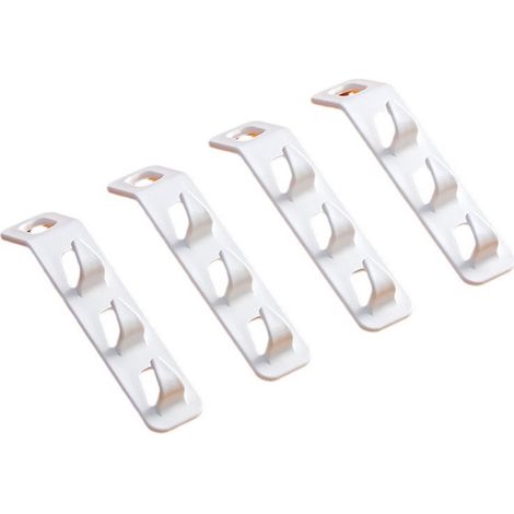 Lot de 4 cintres connectables 3 en 1 en plastique antidérapant dimensions 14 x 3 cm pour vêtements rangement d'armoire et gain de place couleur blanche (1/5)