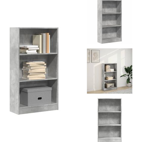 Bücherregal Betongrau 60x24x109 cm Holzwerkstoff - Bücherregal - Bücherregale - Bücherschrank - Bücherschränke (1/5)