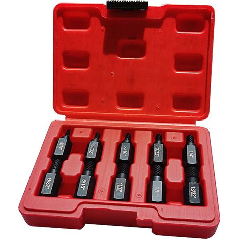Extracteur de Vis Cassées 10 Pièces - Kit Extraction Vis Abîmées, Écrous Foirés et Boulons Cassés - Extracteur Hexagonal Impérial pour Filetage Endommagé-lsw
