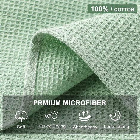 Set di 6 strofinacci da cucina in cotone, 35 x 35 cm, lavabili, morbidi, per asciugare piatti e liquidi, multicolore. (1/3)