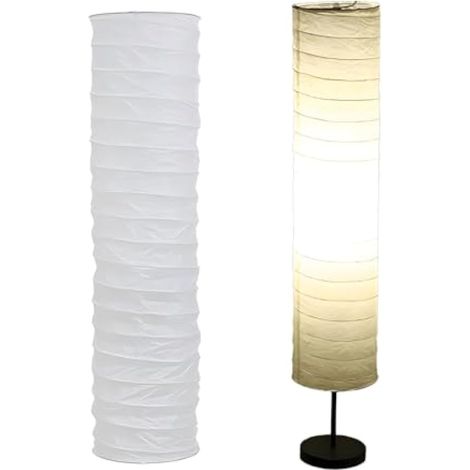 Abat-jour pour lampadaire, en papier de riz, 94 x 22 cm, à pince, style japonais, avec cage de protection pour ampoule, idéal pour le salon. (1/5)