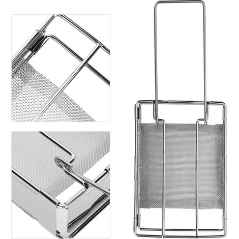 Zusammenklappbarer Toaster aus Edelstahl, tragbar, handlich, ideal für Picknicks im Freien (1/5)