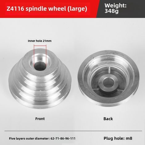 Poulie aluminium pour perceuse Z4116 – 21 trous – roue pagode, accessoire perçage 13, pour perceuse d'établi (1/5)
