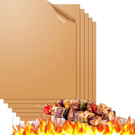 Grillmatten: Set mit 6 Kupfer-Grillmatten