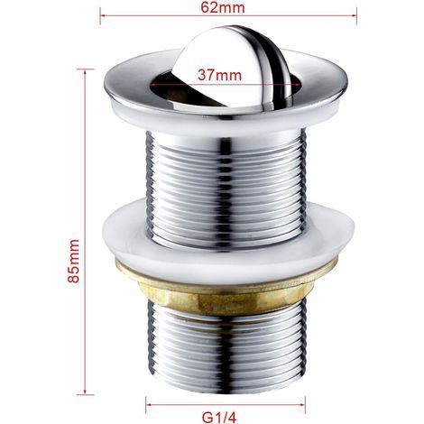 SNQ – Bonde évier pivotante en cuivre chrome – Système pop-up G1 ¼ – Construction laiton massif – Design élégant pour lavabo et bassin (1/3)