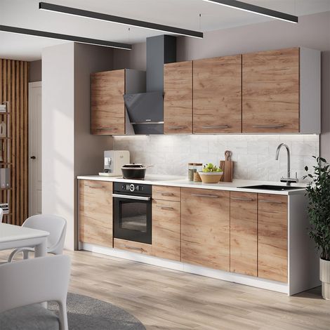Mueble de cocina Fame-Line, Roble dorado/Blanco, 280 cm, ET Roble, Vicco (1/5)