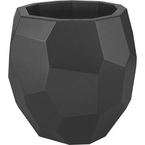 Pot de fleurs Pure Edge Ø 40 cm anthracite – Contenance 18 L – Hauteur 38 cm – Plastique recyclé – Fabriqué en Europe – Elho (1/3)