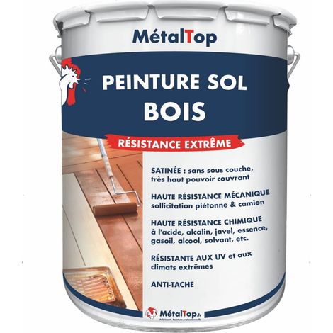 Peinture Sol Bois - Vert blanc - RAL 6019 - 5 L - Métaltop