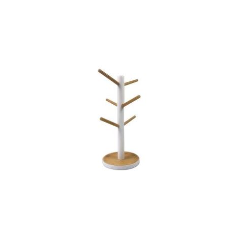 Porte-Tasses Arbre, Arbre à Mugs avec 6 Crochets de Rangement,Support de Tasse en Bois Amovible pour Organisateur de Tasses de Cuisine, Séchage de Tasse à Café(1Pcs,blanc) (1/5)