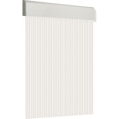 Cortina para puerta 90x210cm plana tosca "Nº15" color blanco-cristal (1/3)