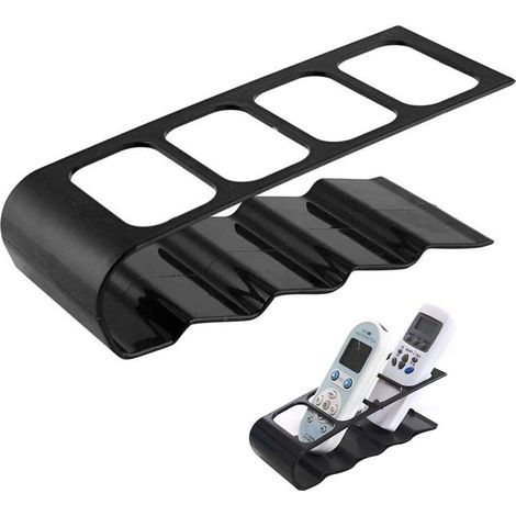 Support De Rangement Pour Télécommande,Organisateur De Bureau Avec Support De Rangement Pour Télécommande 4 Compartiments Pour Télé, Dvd Et Télécommandes Blu-Ray(Noir), (1/5)