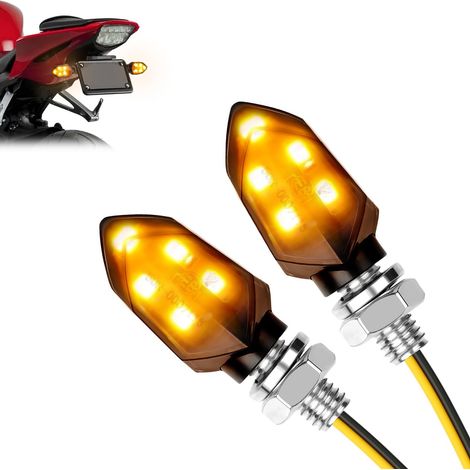 Clignotants Indicateurs LED Moto 12V - Étanche IP65 - Clignotants Lumières - Universel - Ambre (1/5)